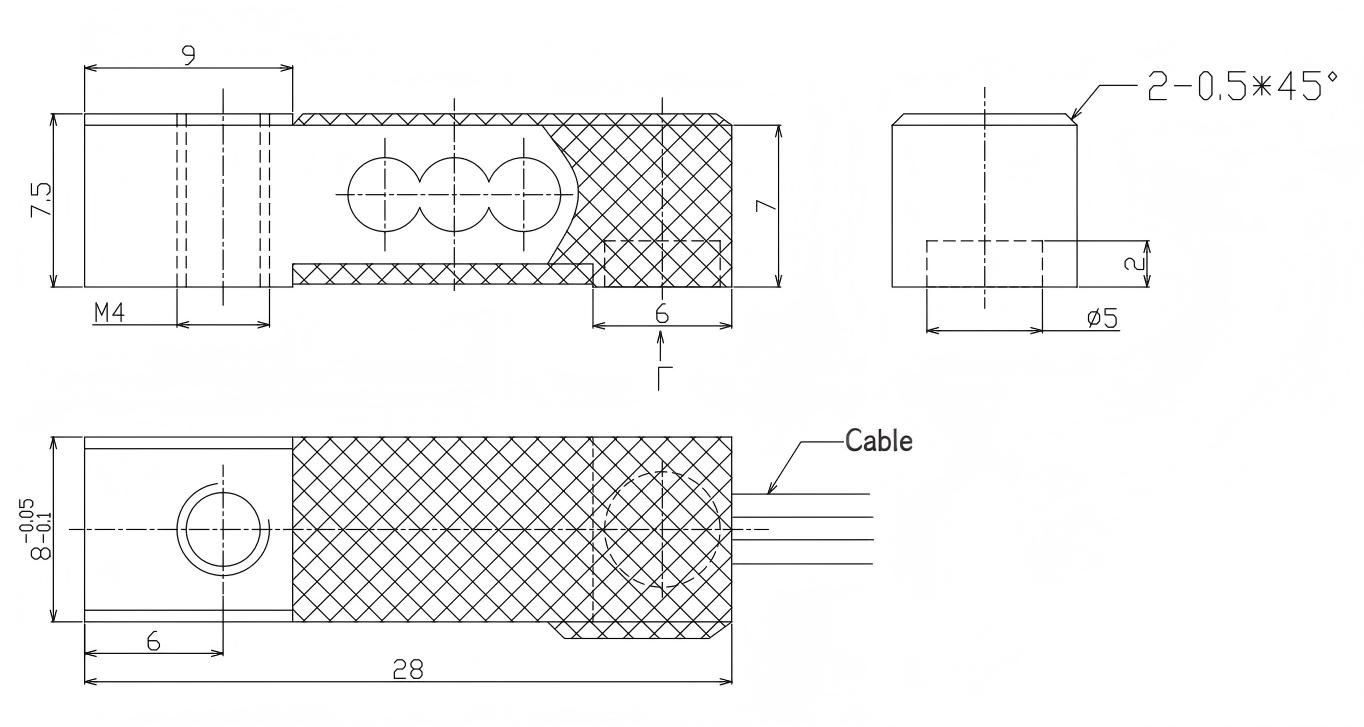 AM34H micro load cell drawing